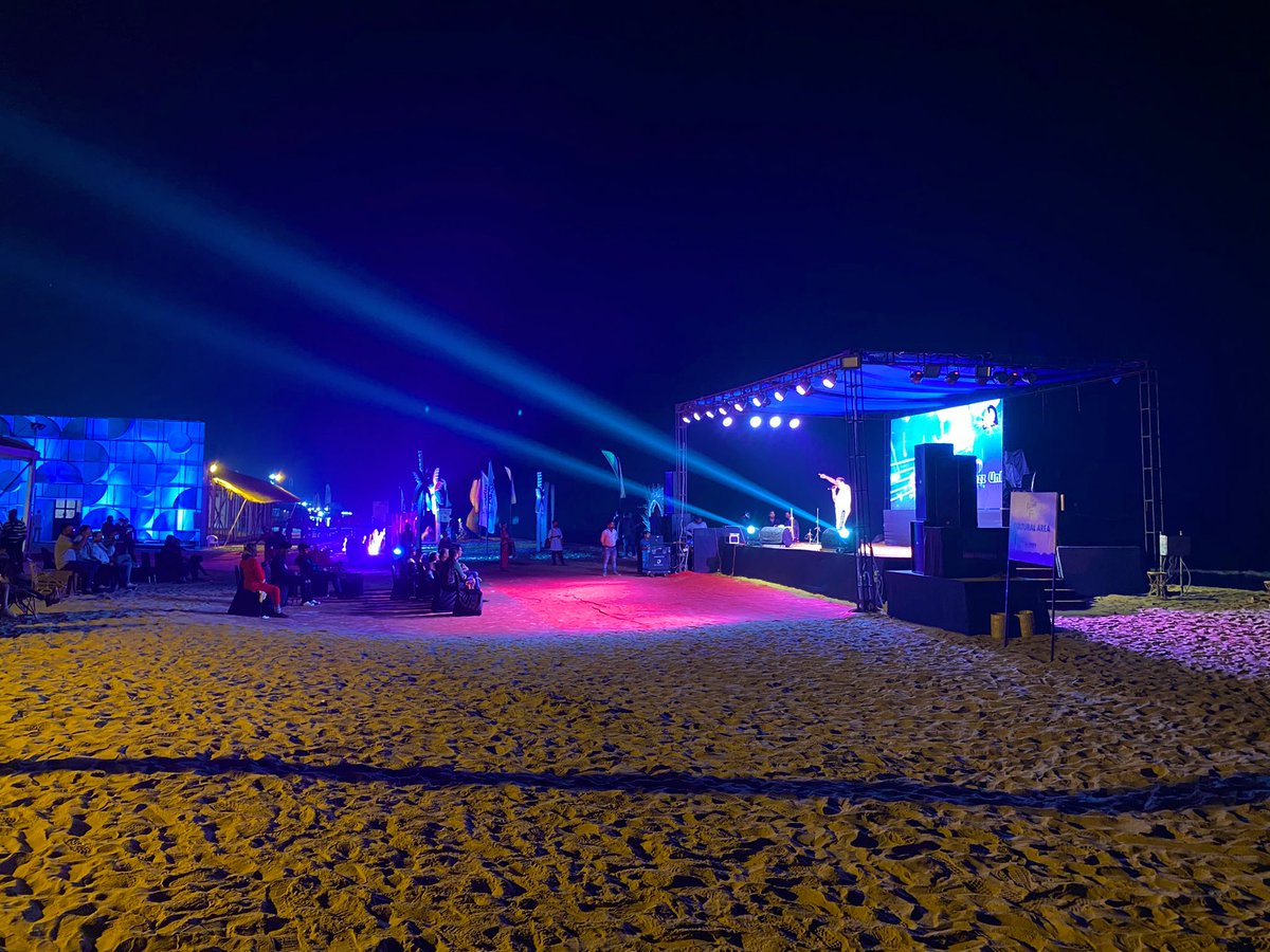 While the cultural program is still going on, kids wanted to chill-out in the sand and hammock!!  #EcoretreatOdisha  #Odisha  #Konark – bei  Ramachandi Beach