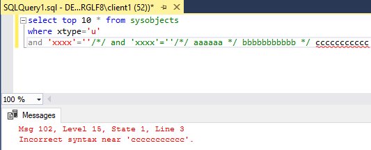 In something like JS /*/ comment /*/is the same as/* comment */, makes sense, right? But MSSQL sees it as/* comment /*...more interestingly, if you want to close it, you need 2 */This is important when injections go into multiple places and newline is involved!