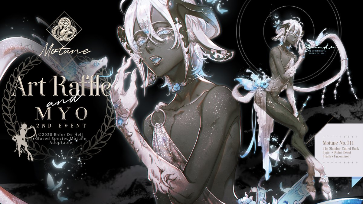 EnferDeHell's tweet photo. [Open] Motune #11 AdoptRaffle + MYO event
[12 - 26 DEC 2020]
At DA: https://t.co/Us07r3U4zl
เปิดกิจกรรมจับฉลาก Motune #11 
รวมถึงเปิดจอง CS Motune MYO | Traits Common-Rare
และ BID MYO สำหรับระดับ Epic 1 ที่
มีข้อสงสัยใดๆ สอบถามได้เลยจ้า
#Motune https://t.co/3ZjFilwzws