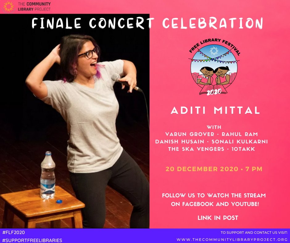 And bringing it all together, finding method in the madness of the #FreeLibraryMovement is @awryaditi our OG MC.

What: TCLP's Free Library Festival 2020
When: Dec 20th, 7PM
Where: Official FB & YT of 'The Community Library Project'
#Free #AllAreWelcome