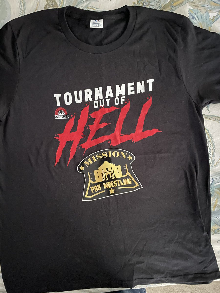 PWFrontRow's tweet photo. Love my new @MissionProWres #MPWOutOfHell shirt and decal!!  So cool to see our @BONationShow logo on there too. 😁Thank you @thunderrosa22 ! https://t.co/W3Q6fARzFi