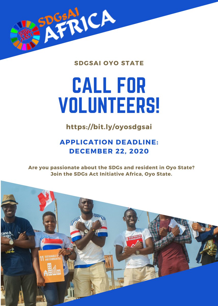 BrownX (@olaitan_maxy) on Twitter photo Are you in Oyo state?
Are you a SDGs enthusiast?
Ate you willing to drive change and promote SDGs?
Are you looking for volunteering and work experience?
Apply here!!! bit.ly/oyosdgsai
#volunteers. #sustainability #SDGs
<a href="/UN_Nigeria/">United Nations Nigeria</a> <a href="/HallidayInc/">Sheriff Gbadamosi</a> <a href="/PHIH_Nigeria/">Public Health Incubation Hub</a> #Nigeria Are you in Oyo state?
Are you a SDGs enthusiast?
Ate you willing to drive change and promote SDGs?
Are you looking for volunteering and work experience?
Apply here!!! bit.ly/oyosdgsai
#volunteers. #sustainability #SDGs
<a href="/UN_Nigeria/">United Nations Nigeria</a> <a href="/HallidayInc/">Sheriff Gbadamosi</a> <a href="/PHIH_Nigeria/">Public Health Incubation Hub</a> #Nigeria