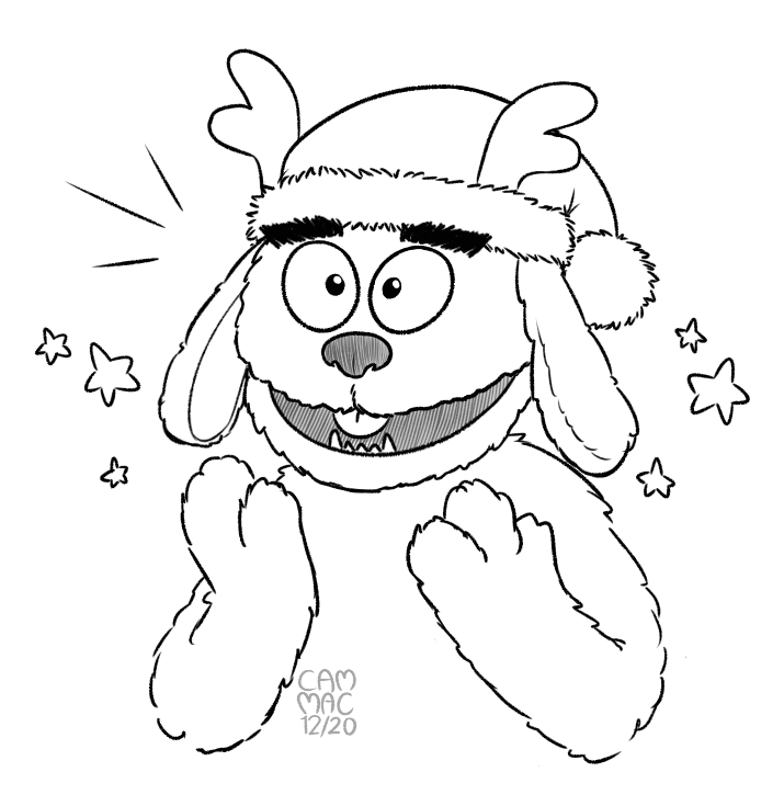 OperaGhostCam's tweet photo. way too sleepy to do any big art, so here's a festive butch for the VAs because I love this lil doggy;; #NoStraightRoads https://t.co/dnseLjat5F