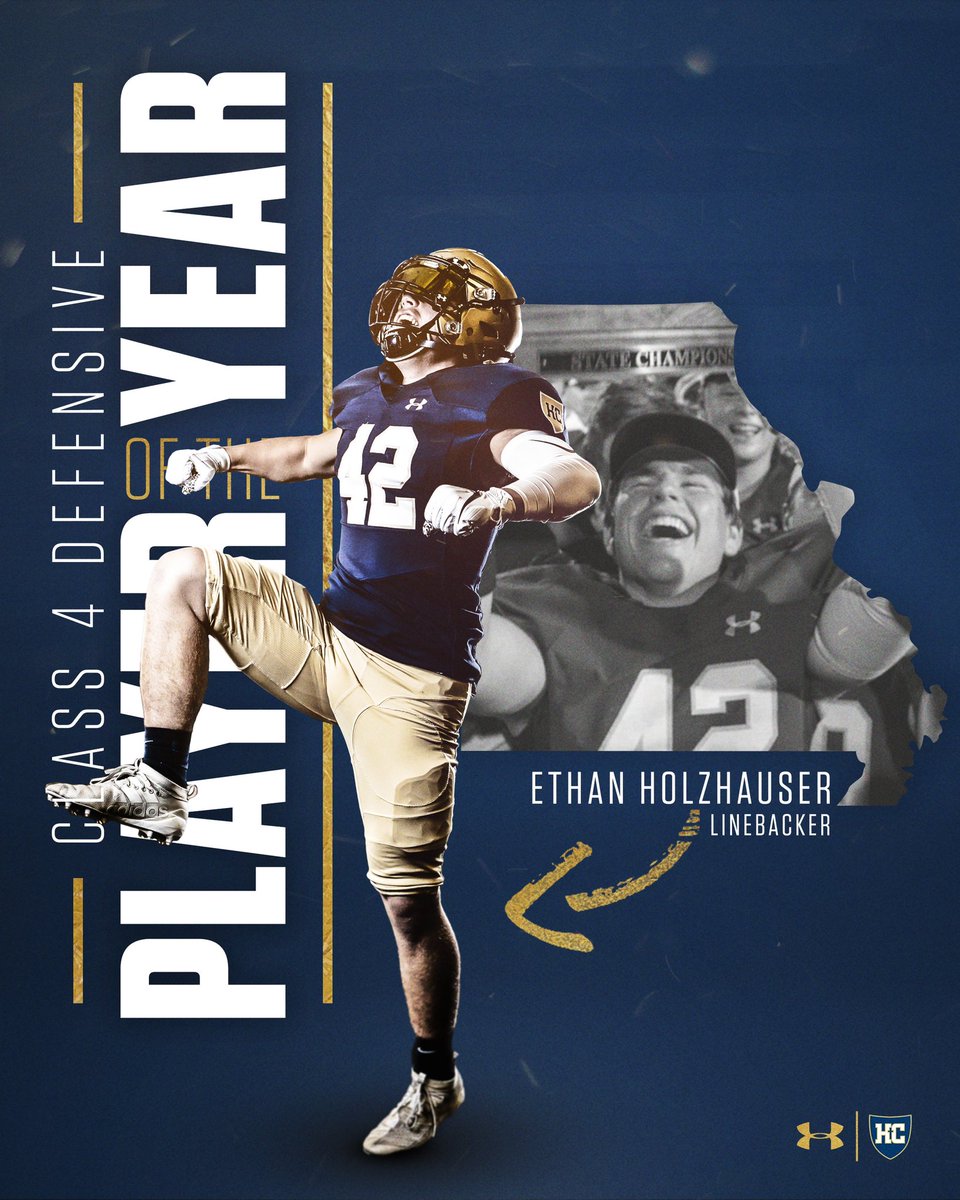 Congratulations to Ethan Holzhauser on being named the Class 4 Defensive Player of the Year!