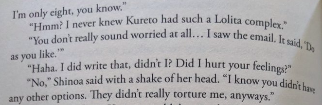 // mahiru negativityside note, mahiru’s response to shinoa’s situation was horrible. this woman really doesn’t give a shit.