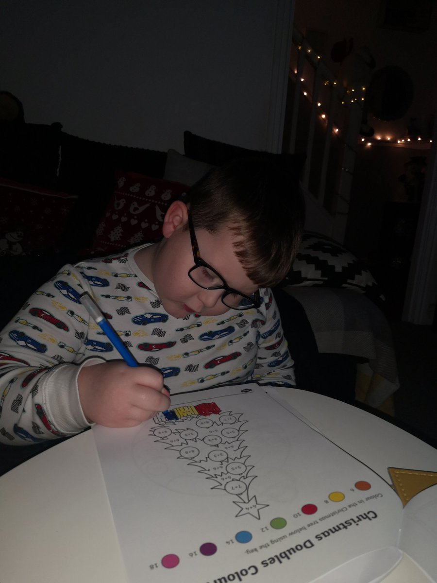 BamseyKate's tweet photo. Saturday evening and Noah wanted to do some Christmas maths 🎄➕➖➗ @YBB_Yr2 https://t.co/d9YVtq6dXC