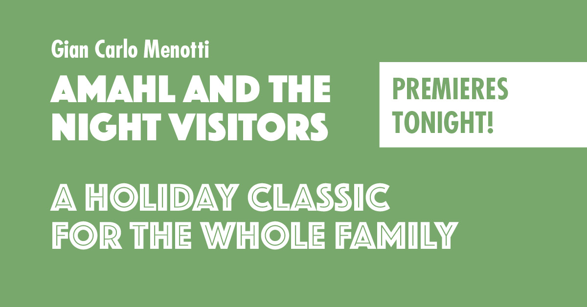 Vancouver Opera's Amahl and the Night Visitors Digital Premiere is tonight at 7:30PM. See you all then!

You can still subscribe to join us for the premiere: digital.vancouveropera.ca/amahl-and-the-… 

#VOGoesDigital #myopeningnight