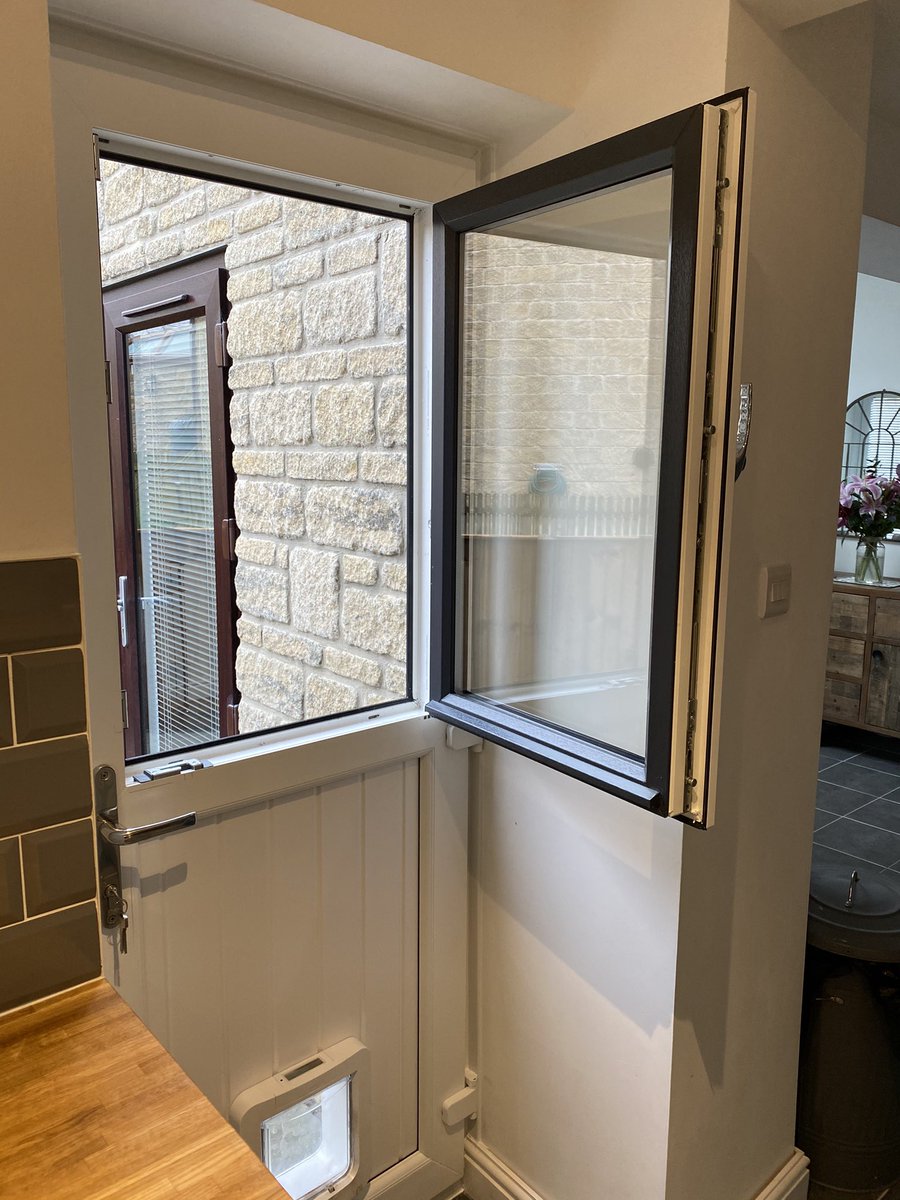 MJRGlazing's tweet photo. Anthracite Grey on White PVCu Door with Tilt / Turn Window in the top ... https://t.co/OwquD8nlXk