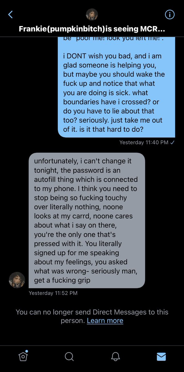 here is proof from the carrd situation. i snapped a bit and may have been a bit aggressive, only because i was incredibly fed up.