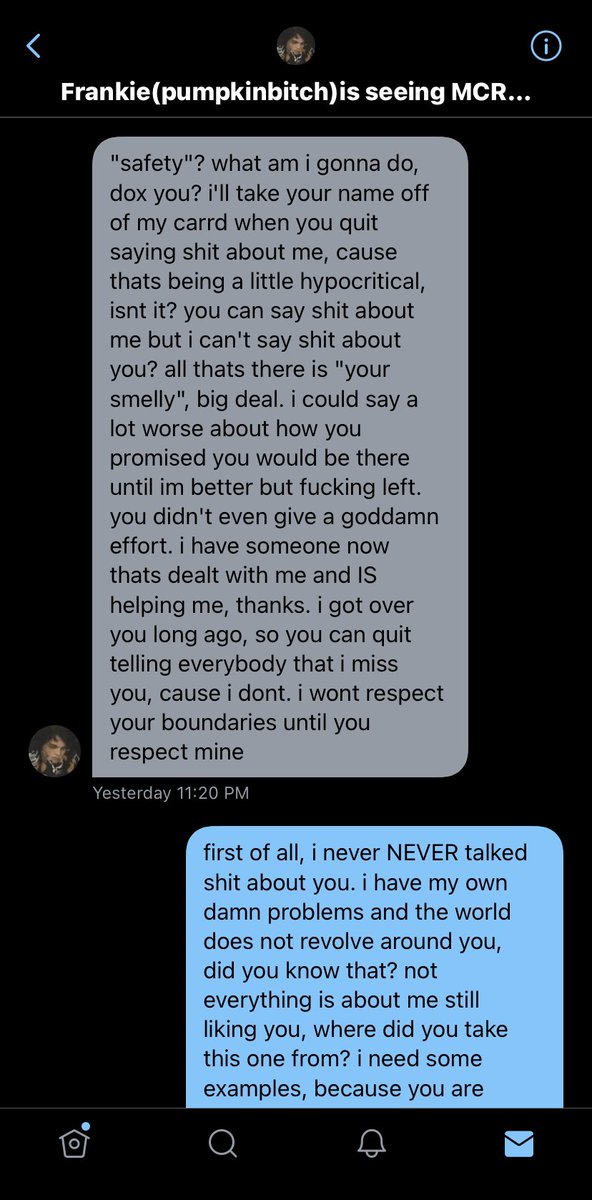 here is proof from the carrd situation. i snapped a bit and may have been a bit aggressive, only because i was incredibly fed up.