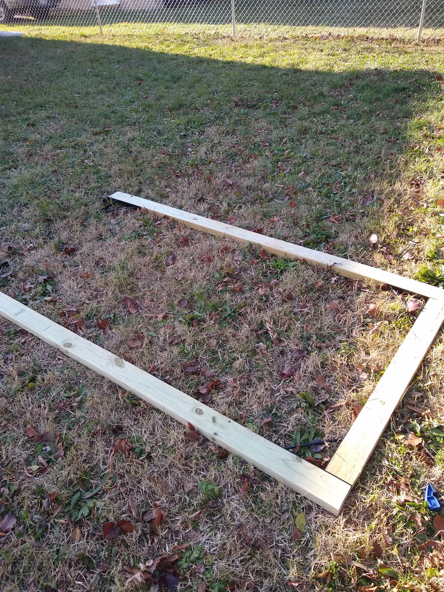 Brackets attached and rechecked length between gate posts and everything clears!Marked and drilled pilot holes for vertical beams and attached outer support. This is actually starting to look like a gate! #DIYRobb