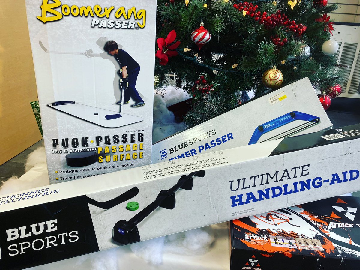 IciSport's tweet photo. Pas de hockey sur glace, pas de problème !! Voici des produits parfaits pour pratiquer hors glace !! #hockey #stickhandling #boomerang #sports #icisport #giftidea #christmas 🏒🏒 https://t.co/qKkIfVLNII