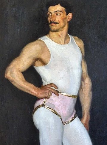 drapedinhistory's tweet image. What I imagine when they say, “bring back traditional masculinity.”

“Der Artist” or “The Performer” by Arthur Kampf, c. 1907. Via Alte Nationalgalerie, Berlin.