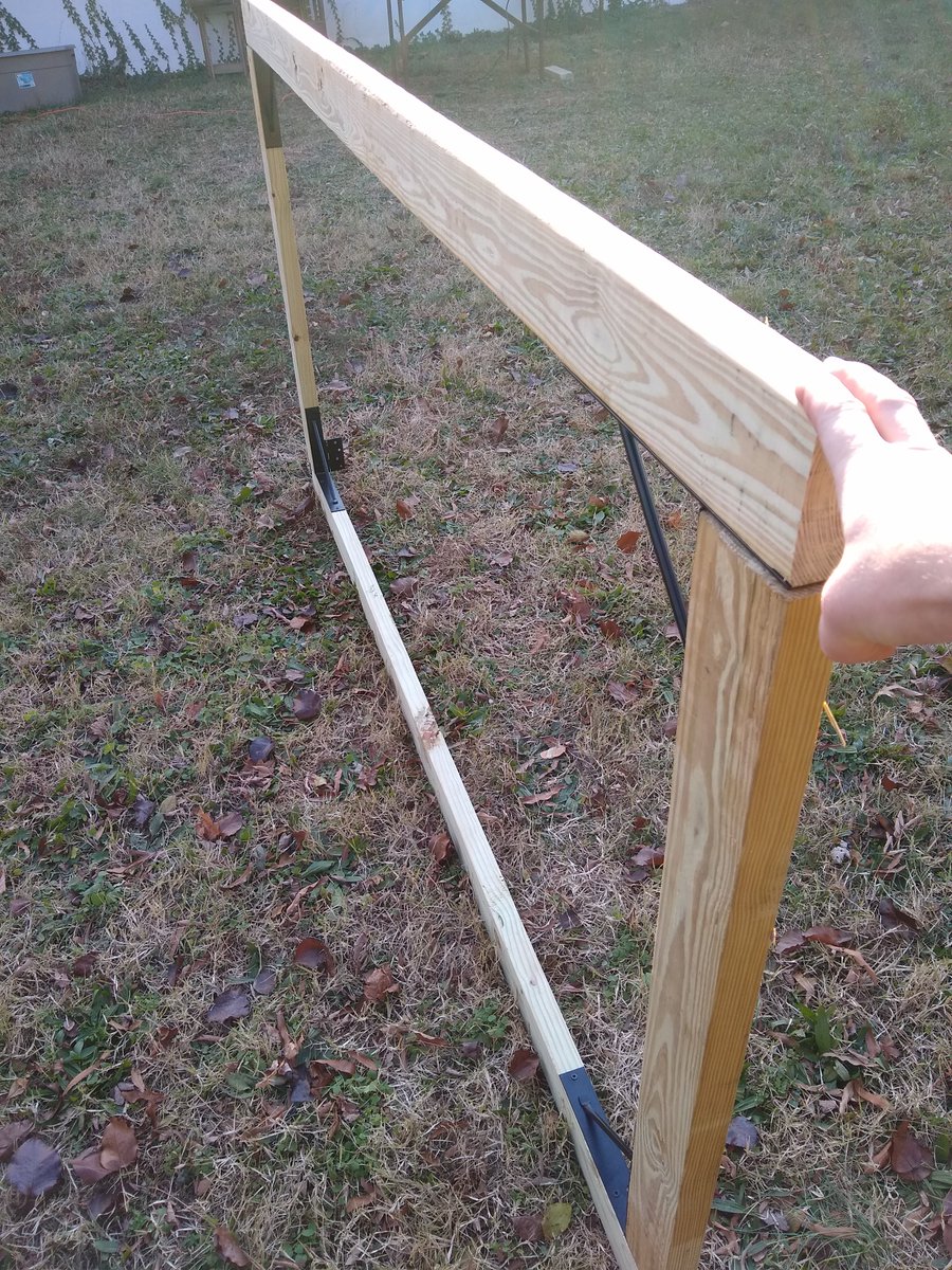 And just like that! I have a gate!While I am waiting for a friend to come over to help me attach it, I am going to cover the frame with some rabbit fencing. #DIYRobb