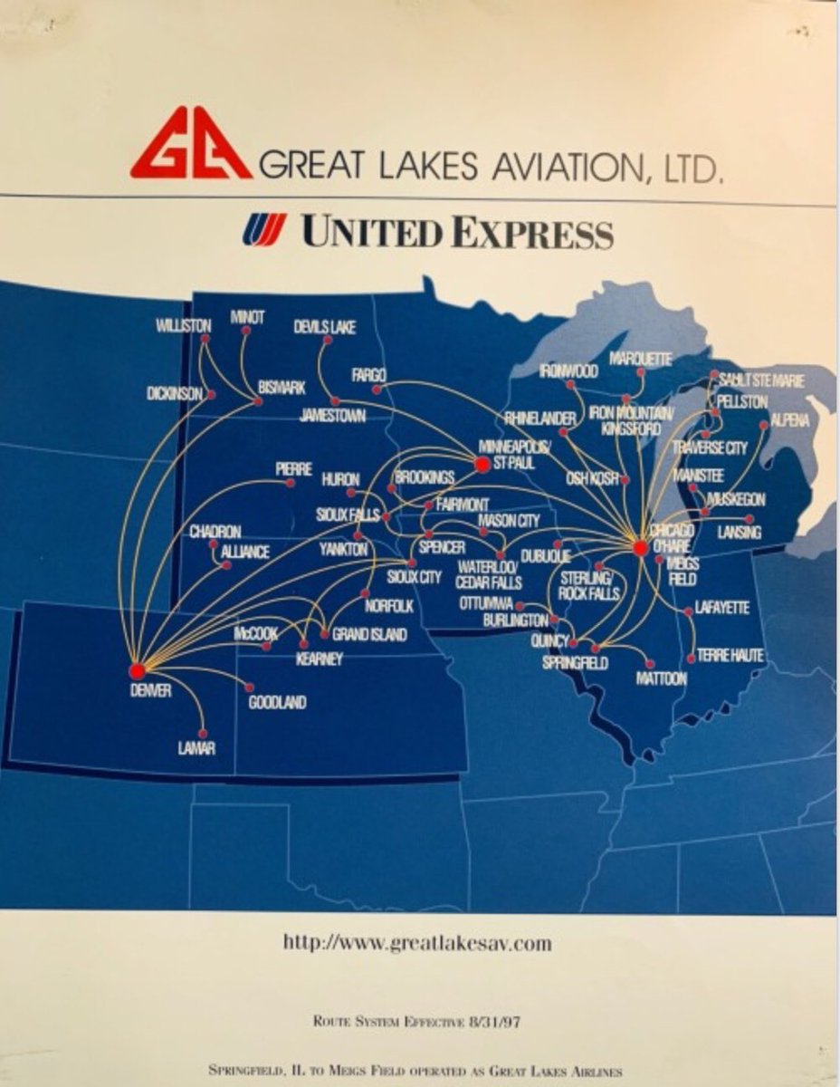 Great lakes aviation map circa 1997, courtesy of aviation maps