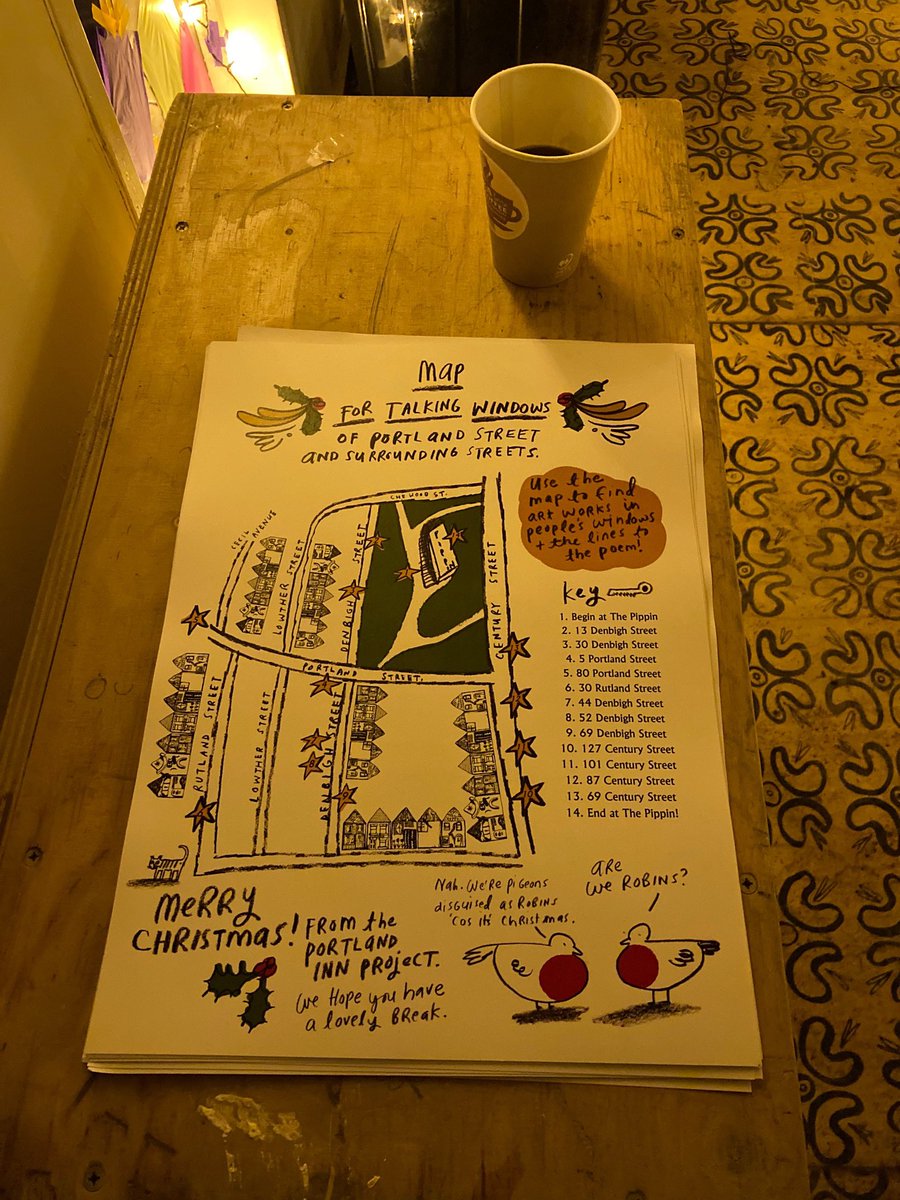 annafrancisart's tweet photo. Well done to all of the neighbours that took part in the #talkingwindows project #theportlandinnproject - a Covid safe festive community art project (behind windows) to brighten up our area #lovestoke - the kids all loved Rachel’s working Lego train window best! https://t.co/F0FTSPMFcs