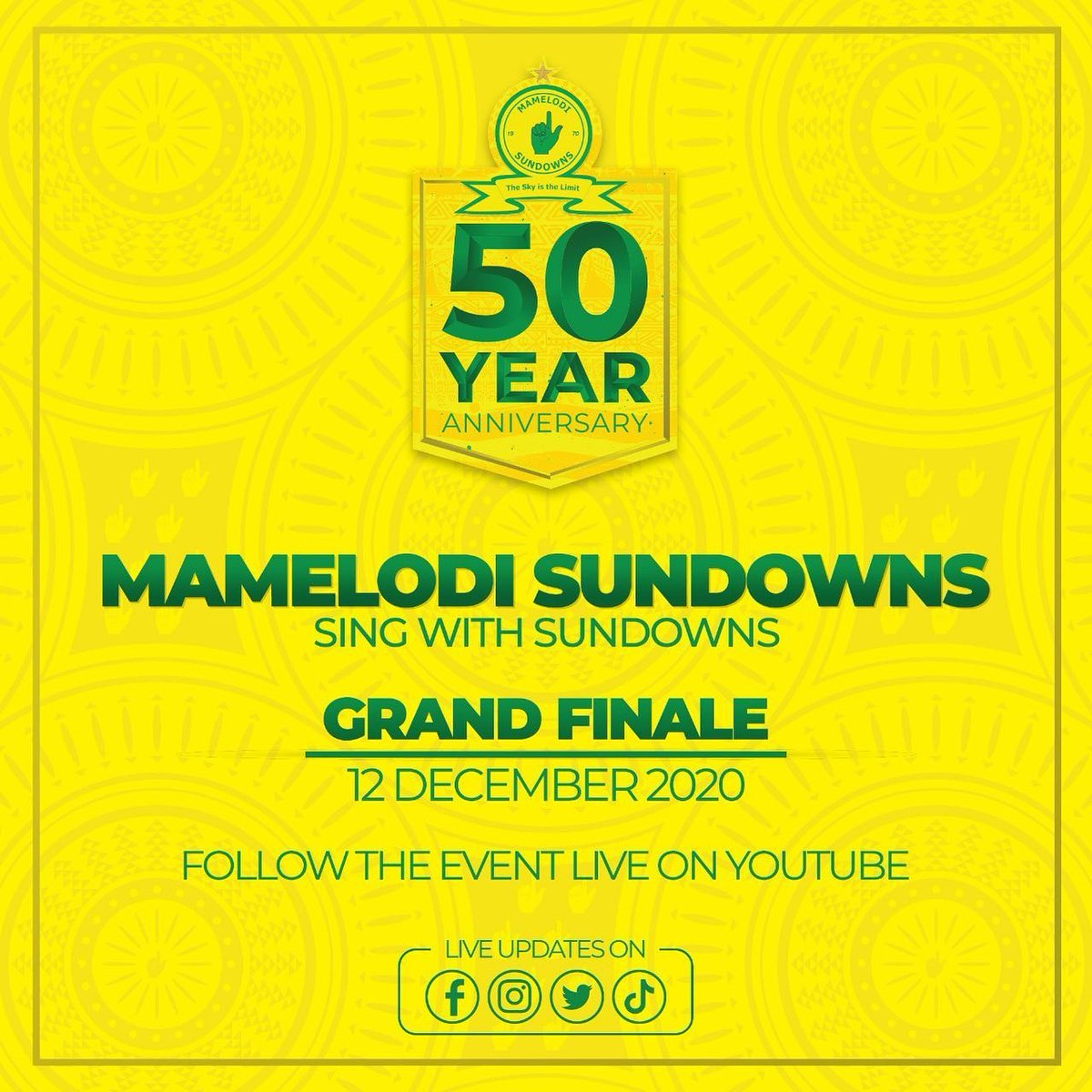 expressoshow's tweet photo. TONIGHT 7PM: @casspernyovest, @sentambo_sgwebo, Mahotela Queens, @VickySampson, @MafikizoloSA &amp; more will be performing live for the @Masandawana 50th Anniversary Celebration and YOU are invited! Event will be streamed live: https://t.co/ffNUjUuWh4 so subscribe now! #Sundowns50 https://t.co/udmkaUNdTa