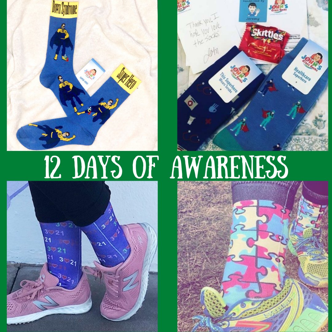 JohnsCrazySocks's tweet photo. It's The Holiday Season and the final day of our  12 Days of Awareness!  

Purchase an awareness sock today and get one free pair of mystery socks!

https://t.co/DtbrWXTBAb https://t.co/vIz9N9BArN