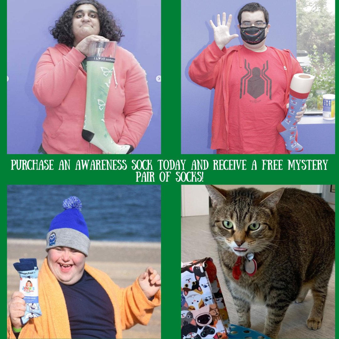JohnsCrazySocks's tweet photo. It's The Holiday Season and the final day of our  12 Days of Awareness!  

Purchase an awareness sock today and get one free pair of mystery socks!

https://t.co/DtbrWXTBAb https://t.co/vIz9N9BArN