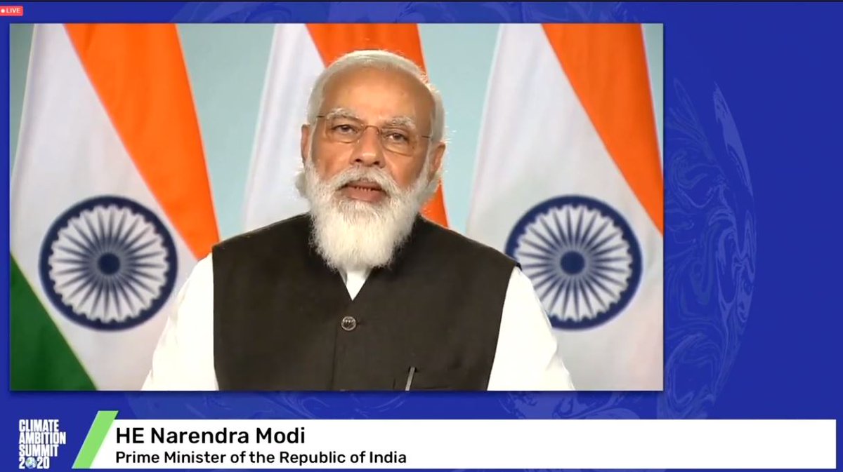 NRDC_India's tweet photo. "India is on track to go beyond #ParisAgreement targets." India’s PM Modi at the #ClimateAmbitionSummit
@mnreindia @NRDC @moefcc @PMOIndia
#ParisAgreement #CleanFinance https://t.co/vj6PWv5nQp