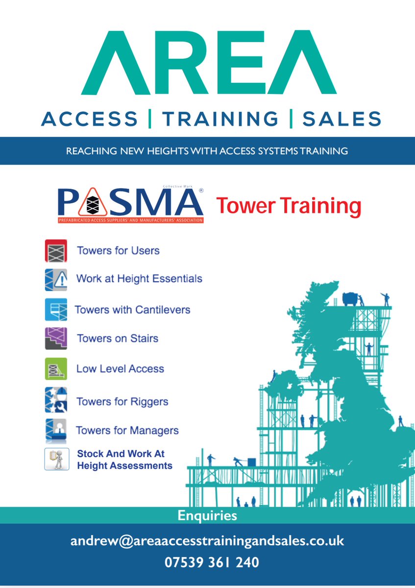 FlowAccess1's tweet image. PASMA online line course available to allow safe training to continue. Get in touch now for our course dates