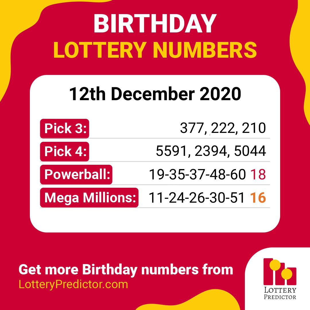 Birthday lottery numbers for Saturday, 12th November 2020

#lottery #powerball https://t.co/o4ql45GY26