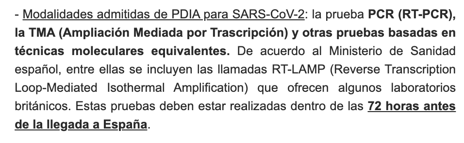 daviddelorenzo's tweet photo. ACTUALIZACIÓN IMPORTANTE DE LOS REQUISITOS DE ENTRADA EN ESPAÑA!! DIFUSION!!
A partir del 9 de Diciembre se admiten otras pruebas además de la PCR, entre ellas el test RT-LAMP que se hace en algunos aeropuertos británicos (y que describo en https://t.co/kBpb18YWtU) #CovidTesting https://t.co/xSEJlTJP7n
