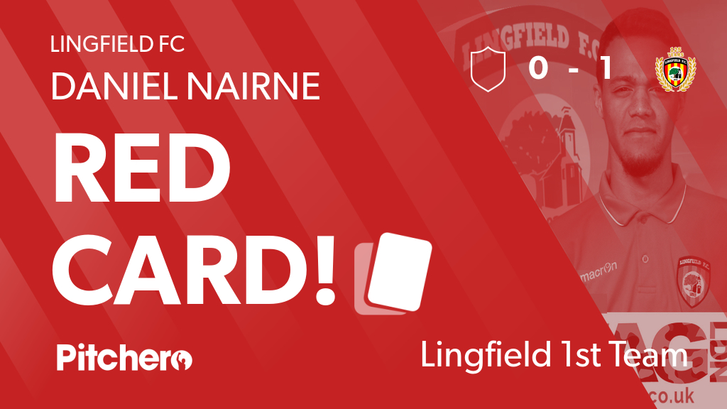 Lingfield_FC's tweet photo. 40': Daniel Nairne is sent off for Lingfield First
#HORLIN #Pitchero
https://t.co/QGYodRMUwy https://t.co/UWHYLZVrEe