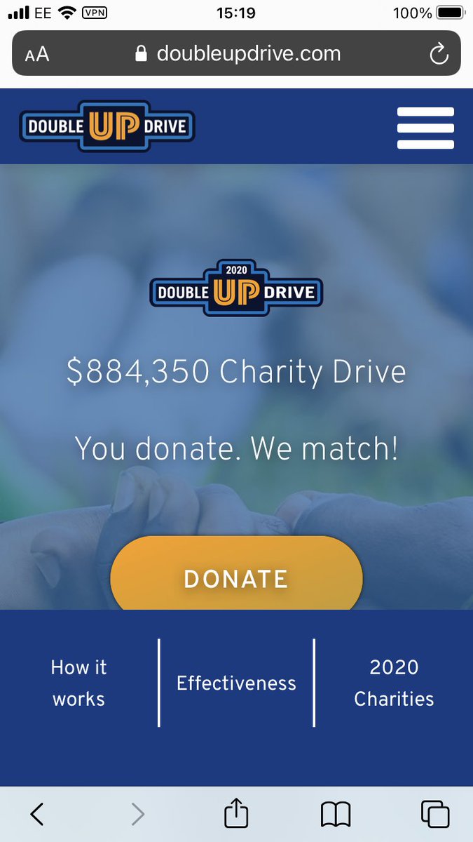 We’re matching donations again until the 27th. Do the most good you can this giving season!

doubleupdrive.com/?utm_source=ma…