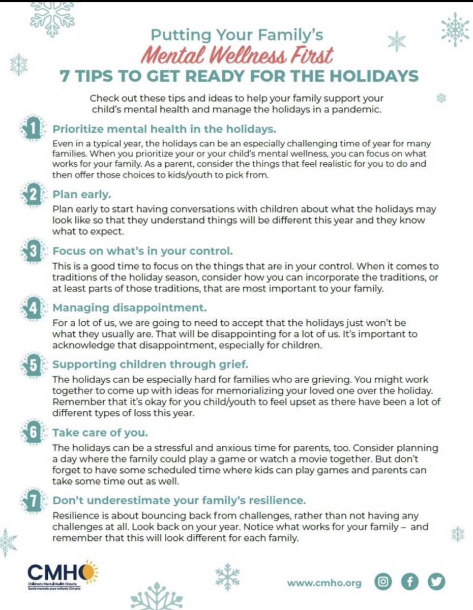 Check out these tips and ideas to help support your child’s mental health and manage the holidays in a pandemic.
