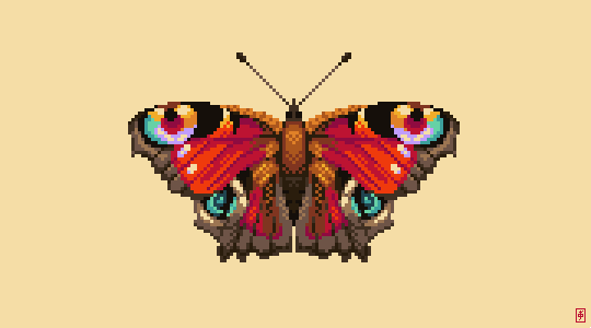 RT @scrixels: a peacock butterfly!
#wings #pixel_dailies @Pixel_Dailies #pixelart https://t.co/7C9MFWpP8D