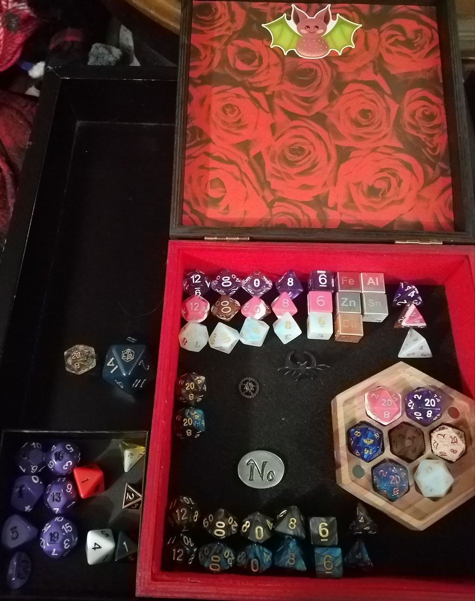 SunDnDay's tweet photo. My current setup for DMing, using dice from @critical_dice @IScreamDice @CriticalRole @ArtisanDice @deathwishdice @D20_Collective @Impactminis
#DnD #5e #DungeonsAndDragons #DnD5e #RPG #Dice #DicePorn #DiceAddict #DiceHoard #ILoveDice #YearOfTheCrit #DicePalette #EndlessBagOfDice https://t.co/f4hhp0G20X
