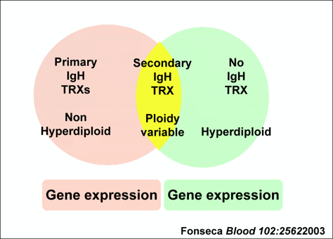 The cartoon below is an oversimplification but MM is different by these two genetic subgroups with a bias for the elderly being more hyperdiploid, IgG kappa, males and with more bone disease. IgA lambda a bit more in high risk.7/x #mmsm