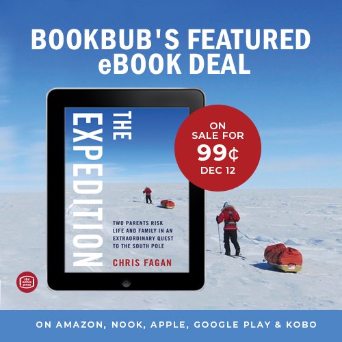 shewritespress's tweet photo. TODAY! 🗣@chriscfagan's #TheExpedition is the featured eBook deal on @BookBub. Grab it on sale for 99¢! https://t.co/yxAsY5yJ3g https://t.co/F0cgkCJuBc