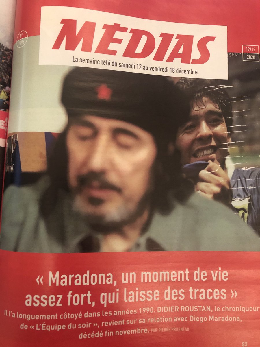 YvesBigot's tweet photo. Dans @EquipeMag @DidierRoustan le #Che du #foot #francais se souvient de son aventure de #AIFP association internationale des #footballeurs pros auprès de #Maradona et #Cantona https://t.co/lFxLMlTNUw