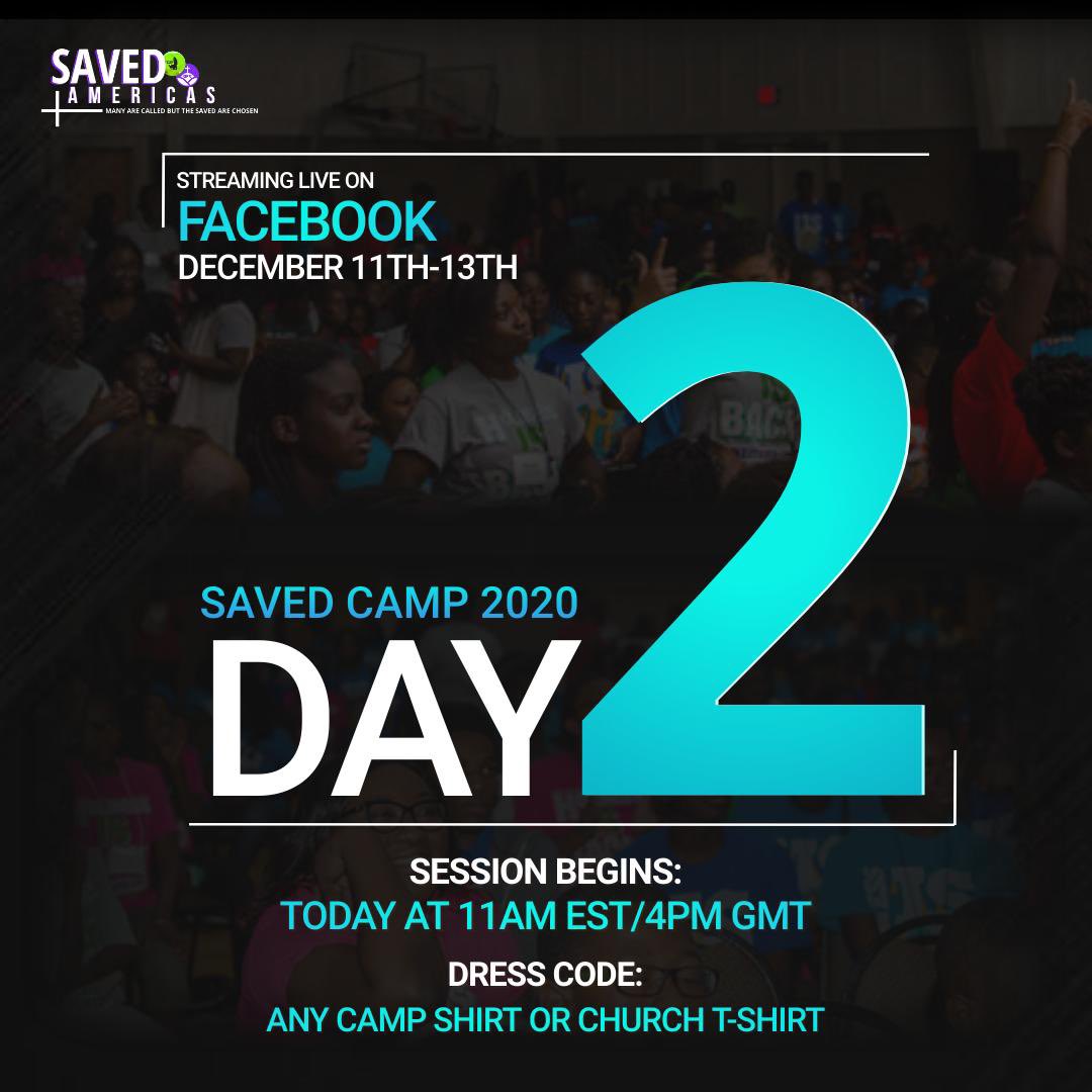 SavedAmericas's tweet image. Join our Second Day - First Session of Saved Camp 2020  LIVE on Facebook using the link below👇🏾‼️

facebook.com/QFCAmericas/vi…

If you were on yesterday, you know that this camp just can’t be missed!

#everyjoining #takemylife