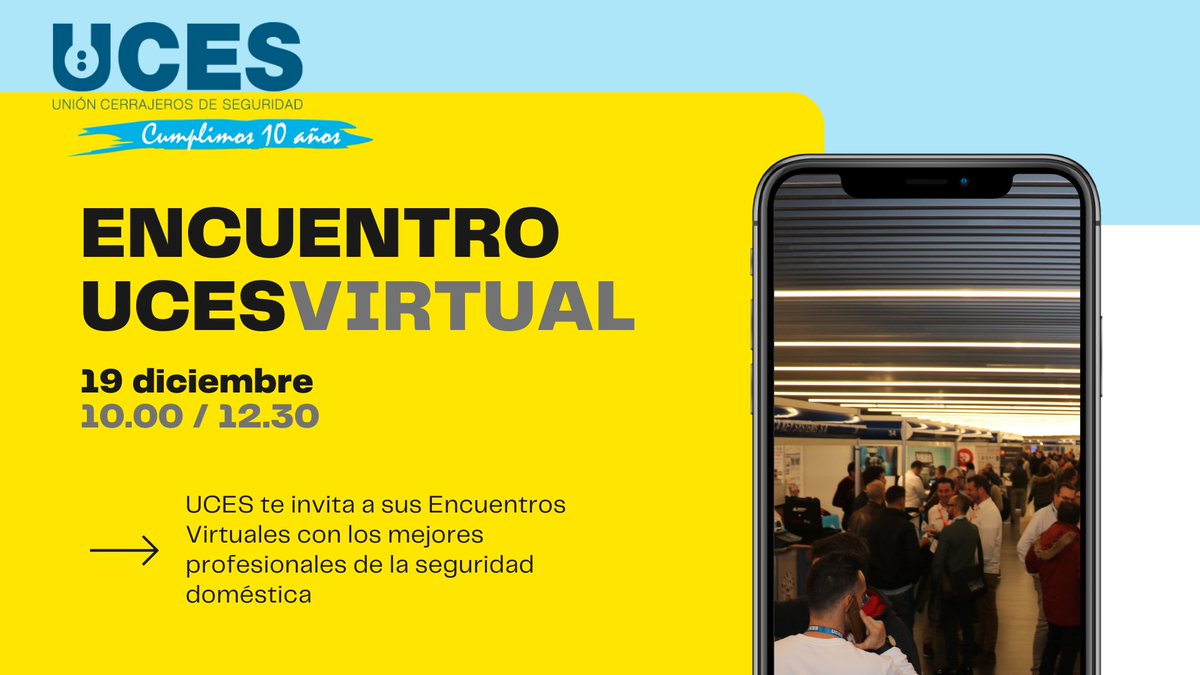 Asmace_Madrid's tweet photo. La federación española de #cerrajeros, #UCES, organiza el próximo sábado 19 de diciembre el primer encuentro #UCESvirtual
🗓️19 diciembre
⏰ 10.00-12.30
¡Con los temas que más te interesan!
#cerrajería https://t.co/ZeDMLp2Ncd