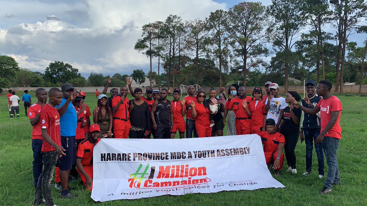 advocatemahere's tweet photo. Spent the afternoon in Harare East at the constituency launch of the #OneMillion campaign! I love spending time with young people who are energised and fired up to win Zimbabwe for change! Zimbabwe will not die, the young will save it! @nelsonchamisa https://t.co/IWKTv1Lf1v