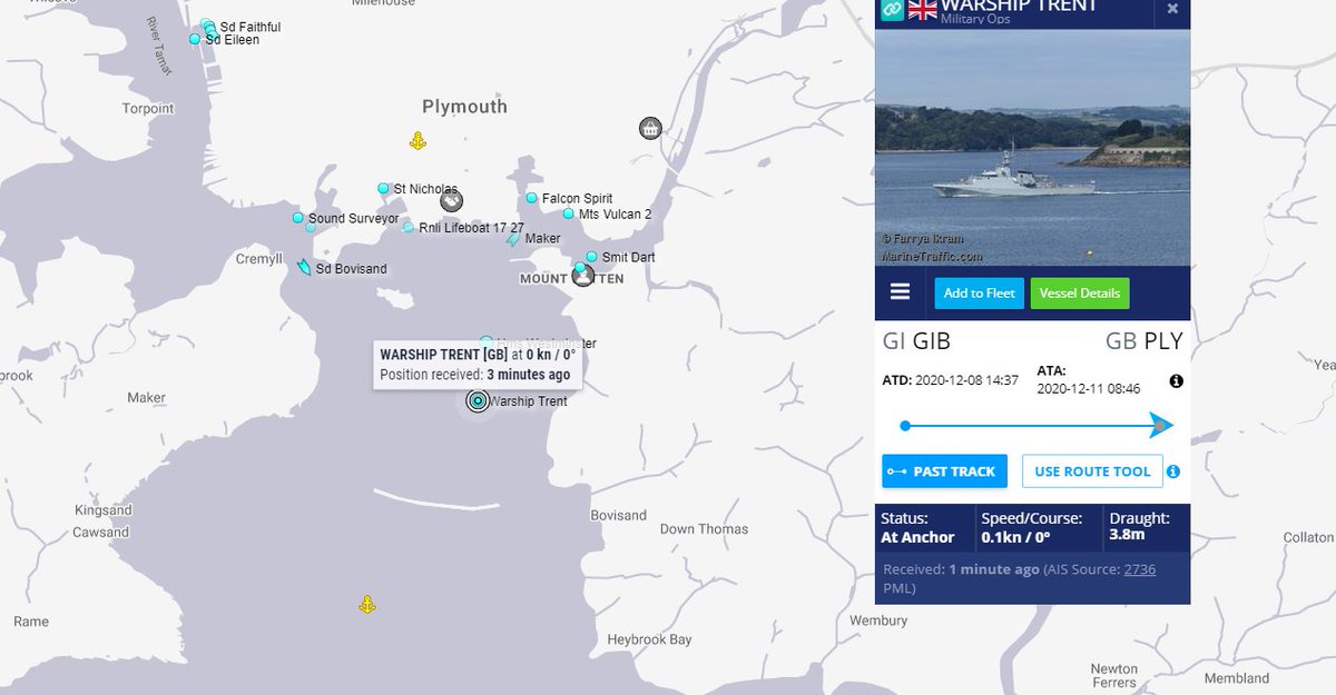HMS Trent a Batch 2 OPV. Part of the Royal Navy Overseas Patrol Squadron. https://www.marinetraffic.com/en/ais/details/ships/shipid:5719908/mmsi:232005754/imo:9752072/vessel:WARSHIP_TRENT
