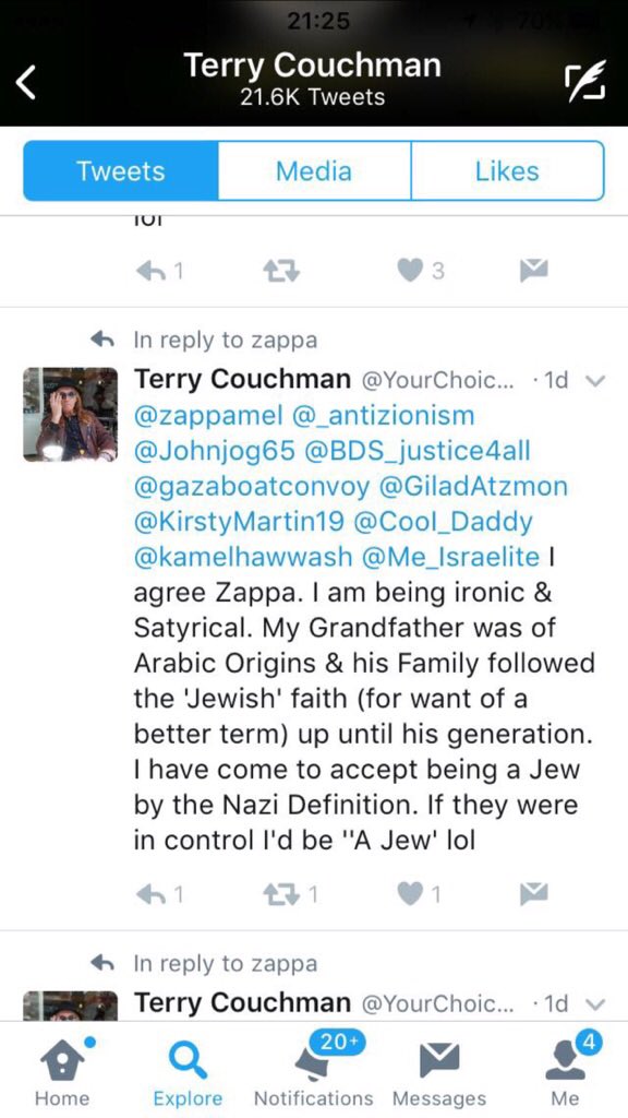 One of the features of the corbyn worshipping hard left is how they suddenly become Jewish in order to defend there antisemitism.Here is a labour councillor explaining how he is Jewish.I was one of those who got him expelled.I will post further examples of his later