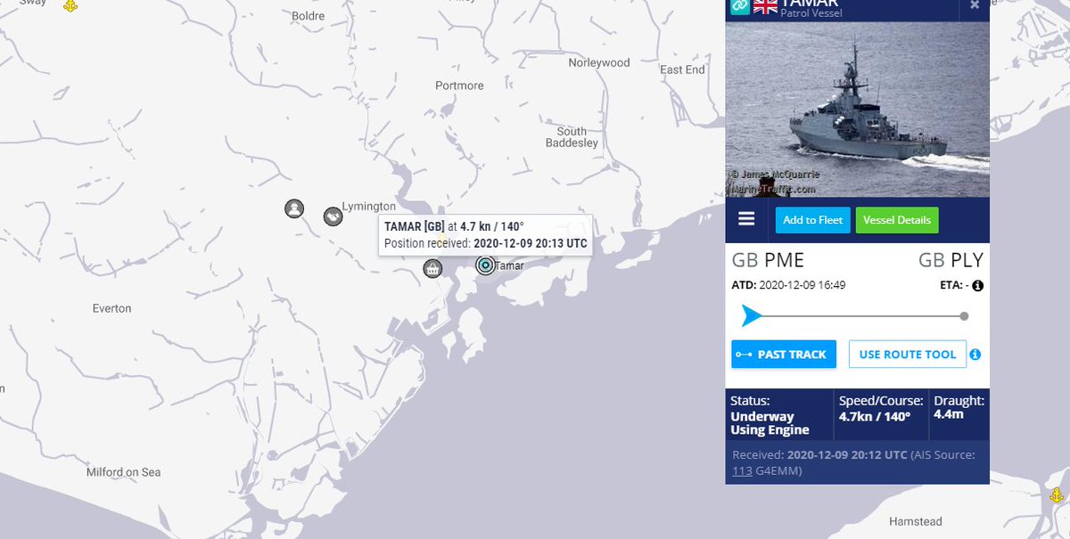HMS Tamar a Batch 2 OPV. Part of the Royal Navy Overseas Patrol Squadron.  https://www.marinetraffic.com/en/ais/details/ships/shipid:5969378/mmsi:232015625/imo:9819301/vessel:TAMAR
