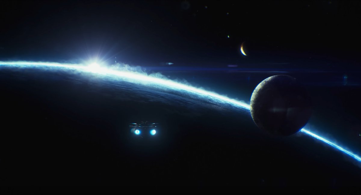 10/ We see a ship descend on an icy planet, and if you notice, it's the new ship we saw on N7 Day in new concept art (below), unofficially dubbed the "Mud Skipper".