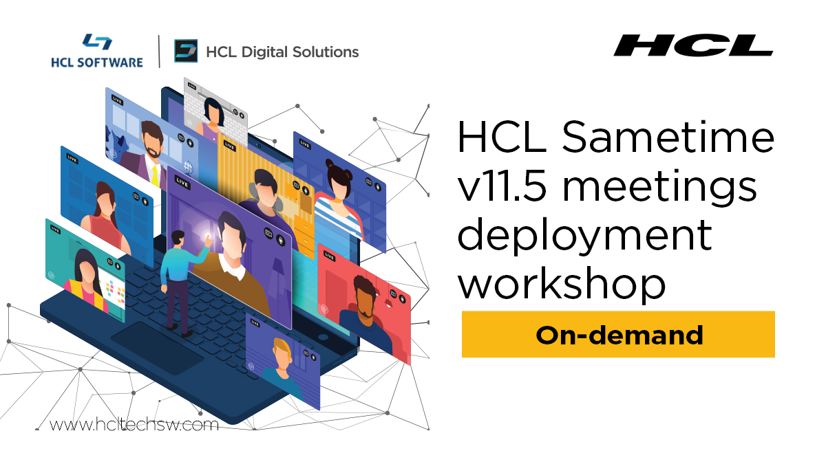 HCLDigital's tweet photo. 🎧Headphones needed!
The replay of HCL Sametime v11.5 meetings deployment #workshop is now available.
Register for the much needed session on new features and deployment steps. On-demand #webinar: https://t.co/RIWDJZmF5u #secureteamwork https://t.co/Kuwaurj8YY