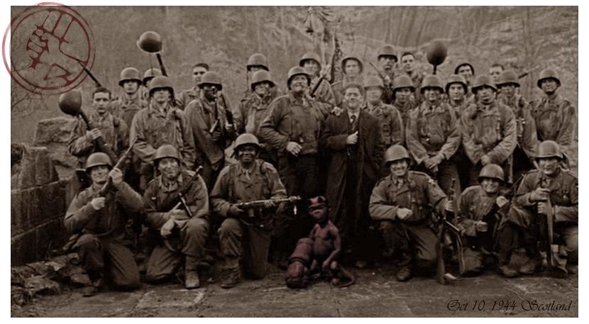 _helllboy_'s tweet image. "There we were, an unready father for an unwanted child. The boys gave him a name that very night; in retrospect, not the most fortunate, but nevertheless a name we all came to use. We called him, Hellboy."