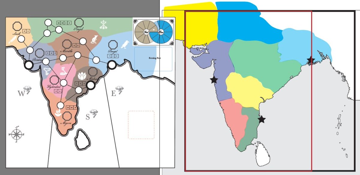 Around this time I'll double check the new and old map and put in some guide lines so that I know how it will sit when I finally place it on the board.