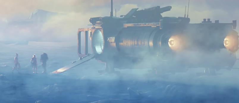 13/ The camera focuses on the crew she travels with, in what are obviously a Salarian, Krogan, and what I think is most likely a Drell, or another human. I've seen some speculate it could be a Prothean (Javik?) but I don't think so.