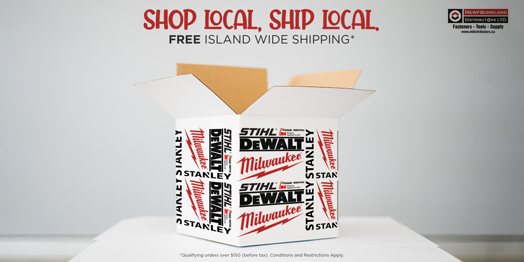 NLDistributors's tweet photo. Now offering FREE SHIPPING island wide! 🚛
 
Contact NL Distributors for details!
-
Phone: 709-726-5300
Email: sales@nldistributors.ca 
https://t.co/UY7omHTLhY
#ShopLocalShipLocal #ShopLocalNL

*Some conditions and restrictions apply. https://t.co/td8KjYxnNc