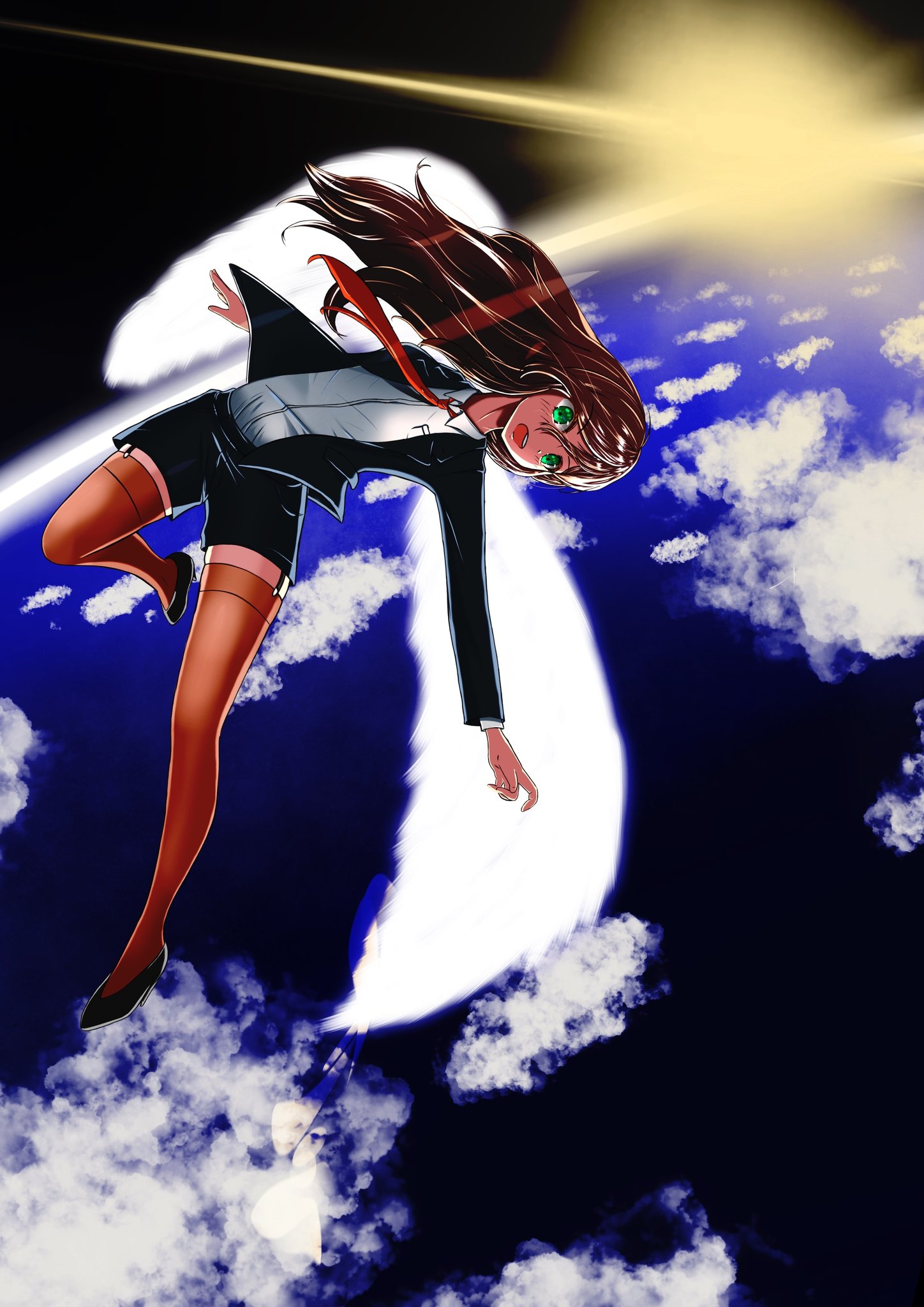 ノブ これで完成 イラスト 女の子 空 翼 スーツ かわいい 太陽 朝日 オリジナル スーツ 雲 海 T Co Aynvc2otmf Twitter