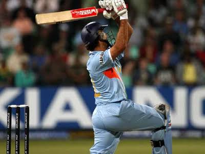 Borad round the wicket-- a full toss delivered to point for a six, the next one over square leg - knelt down swept it like a thrash. Ravi counting it up, Bumble confused whether Yuvraj had his eye set or not. Carnage and destruction everywhere and it happened. The last one..