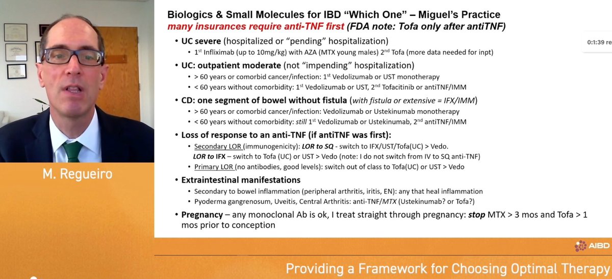 Great overview of what therapy to pick when during the AIBD  fellows session @MRegueiroMD #AIBD2020